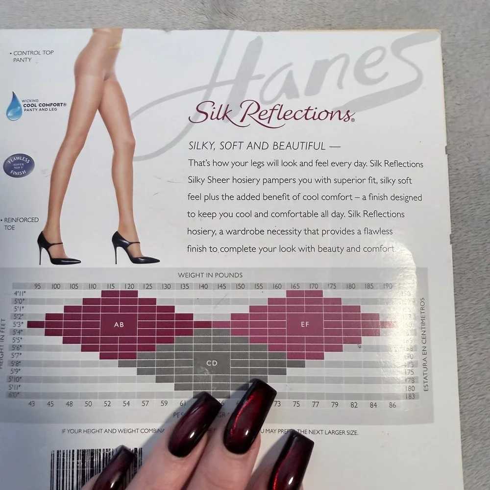 Vintage Hanes Silk‎ Reflections Navy Control Top Pantyhose EF NOS